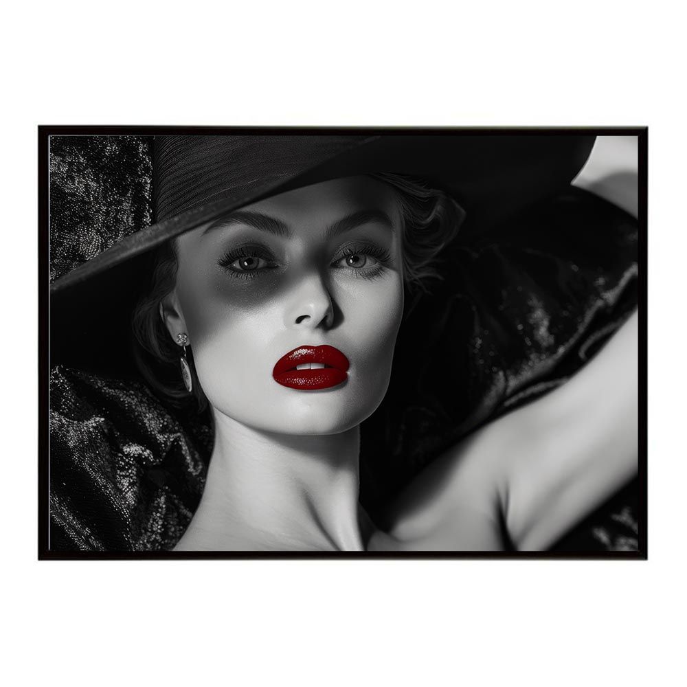 A2サイズ（約42x59cm）】【lh-poster-7594】モノクロガール 女性ポート