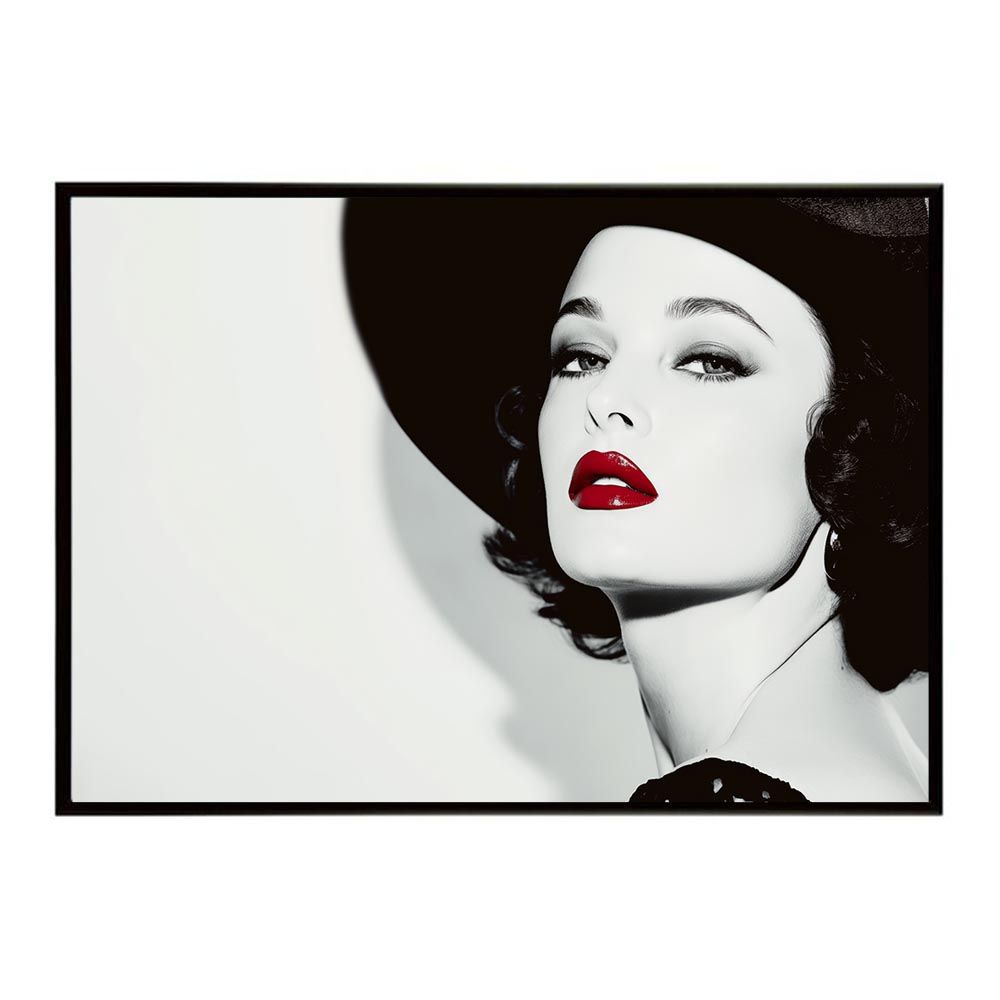 【B1サイズ（約73x103cm）】【lh-poster-7595】モノクロガール 女性ポートレート ブランド風 ガールズフォト 白黒 モデル ファッション ポスター インテリア モダン