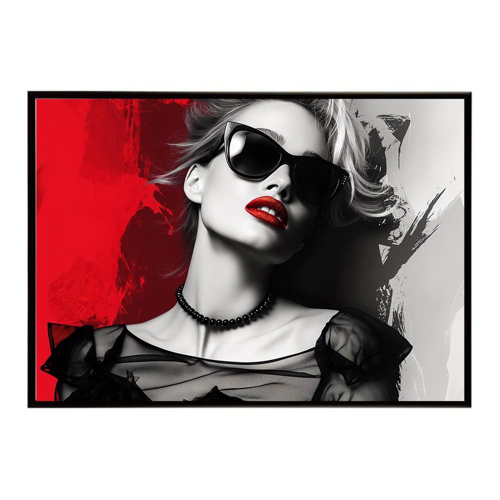 【B1サイズ（約73x103cm）】【lh-poster-7596】モノクロガール 女性ポートレート ブランド風 ガールズフォト 白黒 モデル ファッション ポスター インテリア モダン