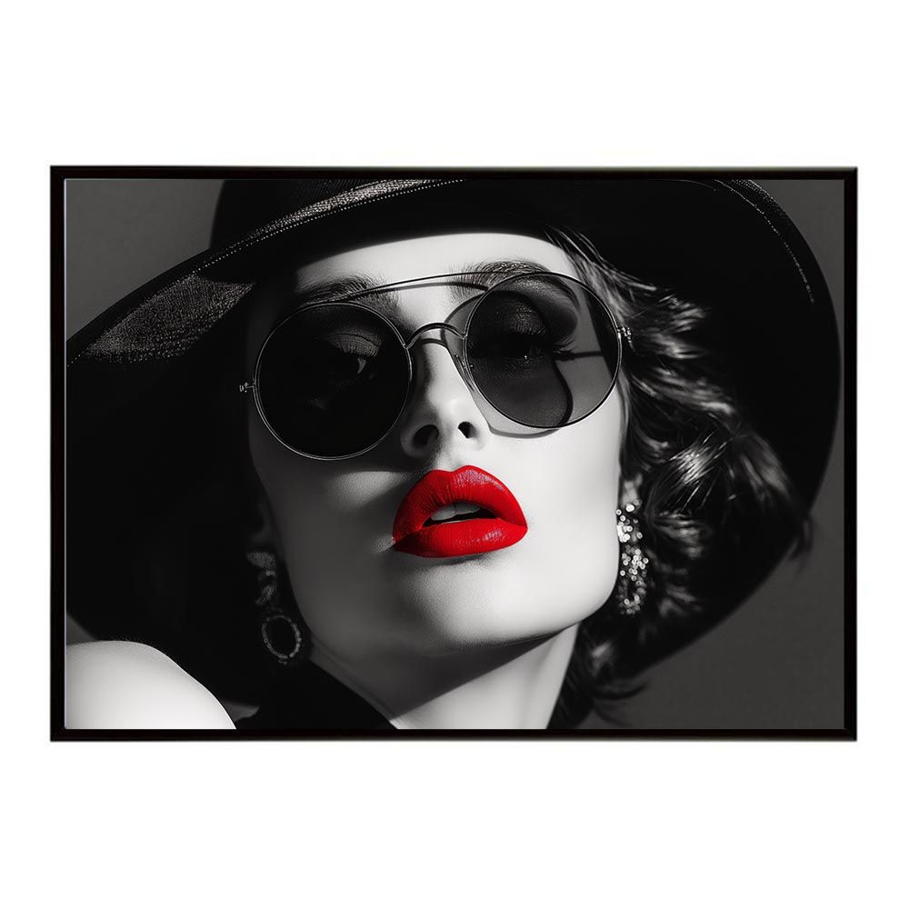 A4サイズ（約21x30cm）】【lh-poster-7599】モノクロガール 女性ポート