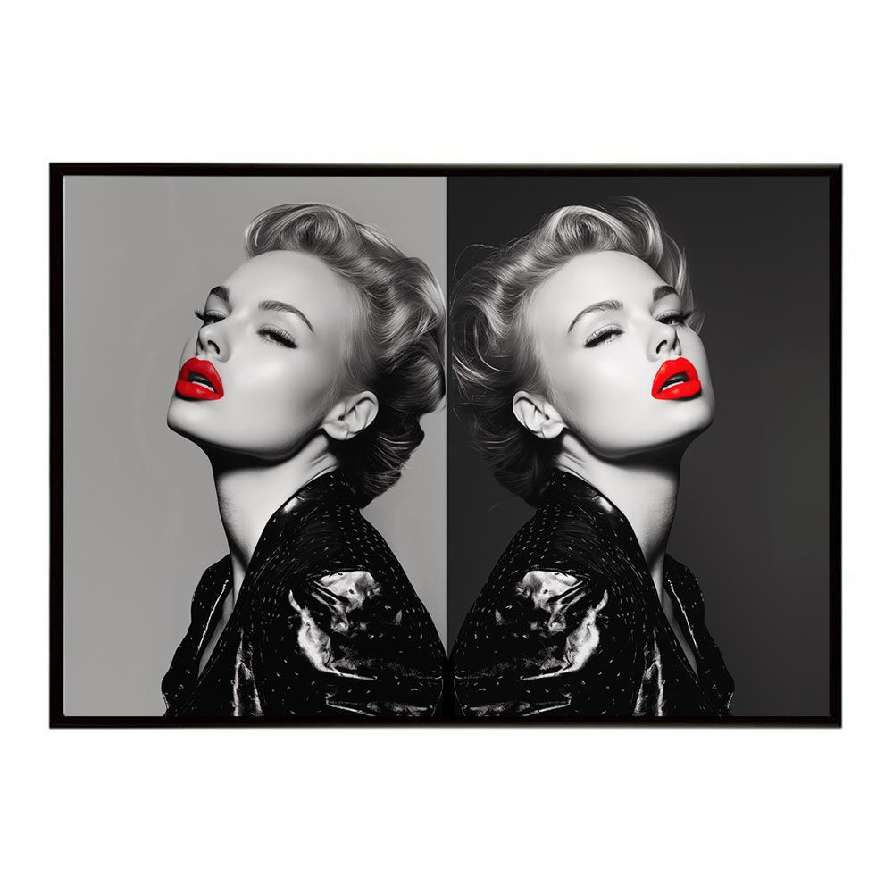 A2サイズ（約42x59cm）】【lh-poster-7620】モノクロガール 女性ポート