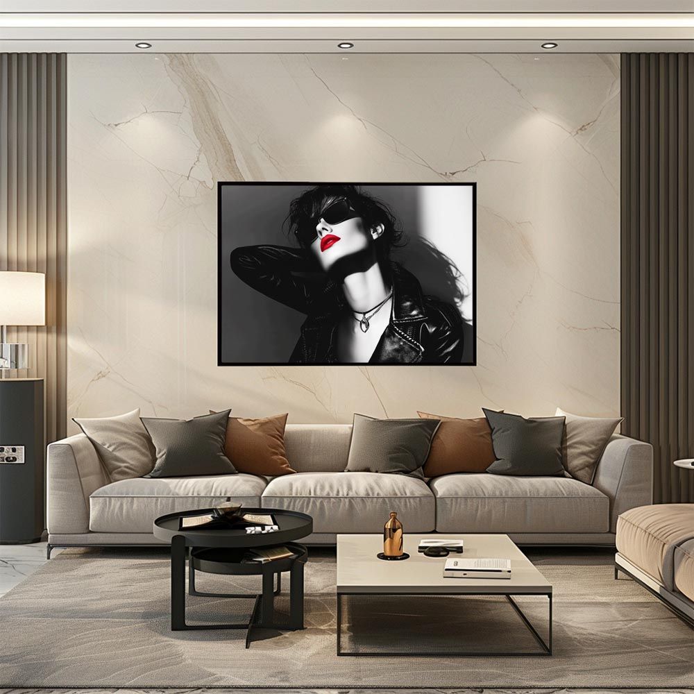 A3サイズ（約30×42cm）】【lh-poster-7621】モノクロガール 女性ポート