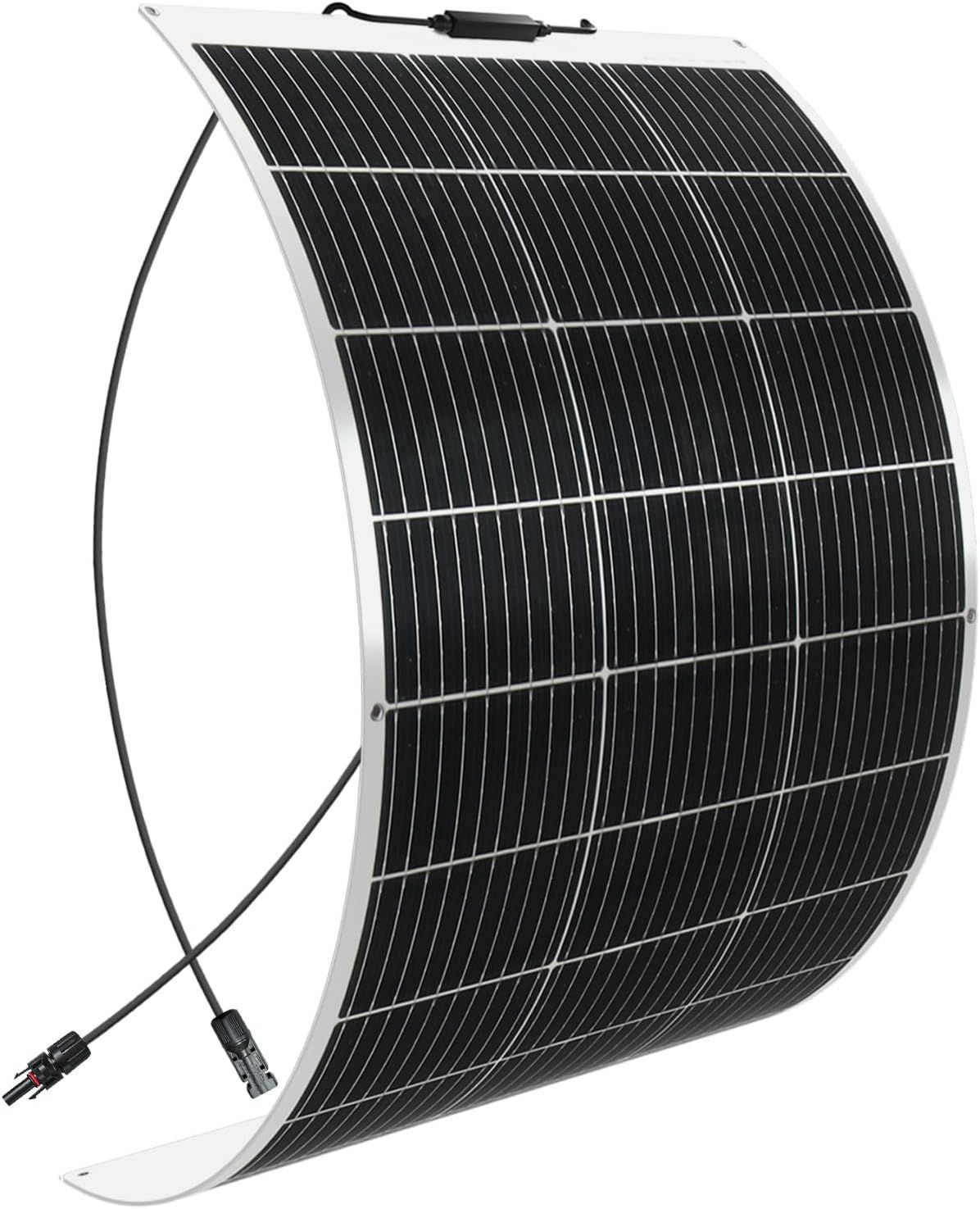 ソーラーパネル 100 W 12 V 単結晶 フレキシブル 柔軟 薄 軽量 高転換率 太陽光パネル 携帯便利 RV キャンピングカー 船舶 テント アウトドア 住宅 防災などに活躍 白