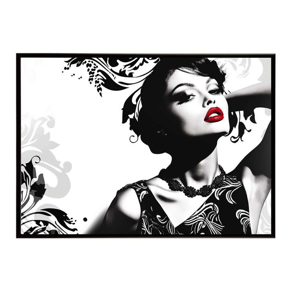 B2サイズ（約51x73cm）】【lh-poster-7652】モノクロガール 女性ポート