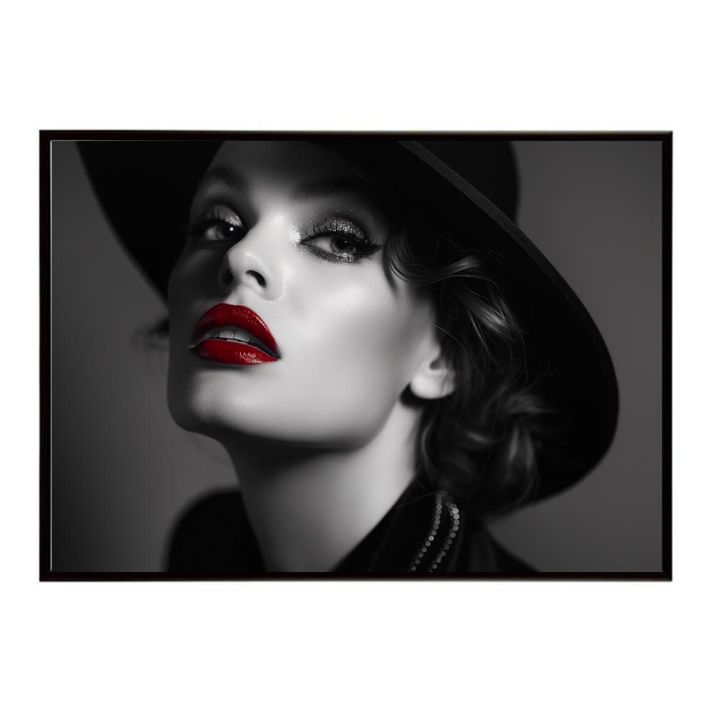 【A2サイズ（約42x59cm）】【lh-poster-7635】モノクロガール 女性ポートレート ブランド風 ガールズフォト 白黒 モデル ファッション ポスター インテリア モダン