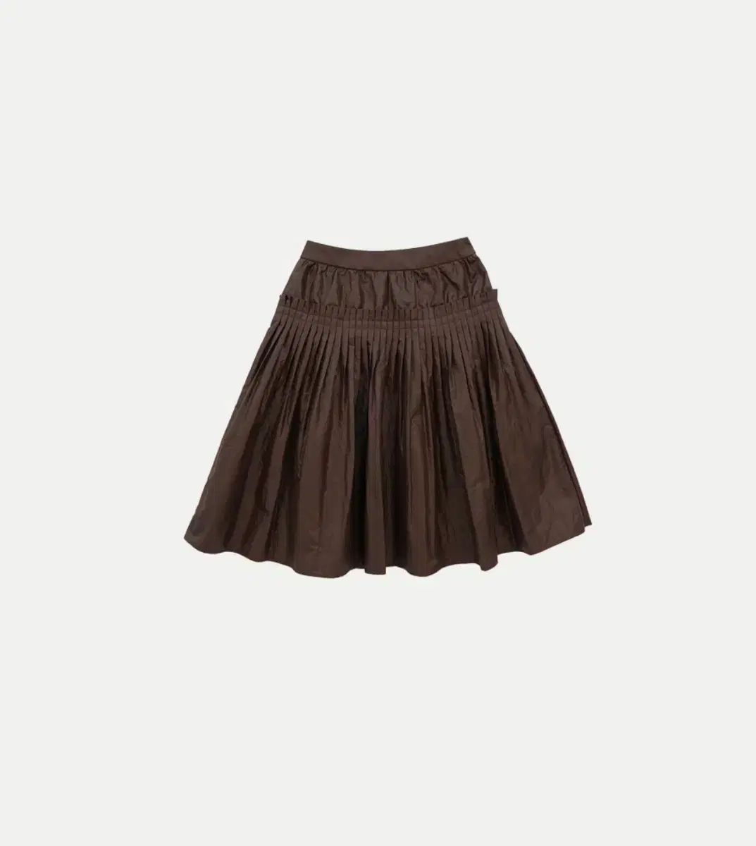 コロシンス ピンタックミディスカート グロッシー ブラウン m