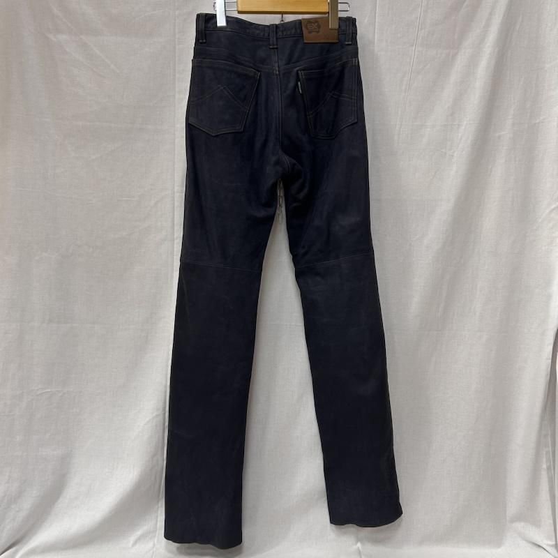 クシタニ EXALITO LEATHER PANTS 日本製 black ジップフライ ストレートパンツ メンズ - ISItems 古着