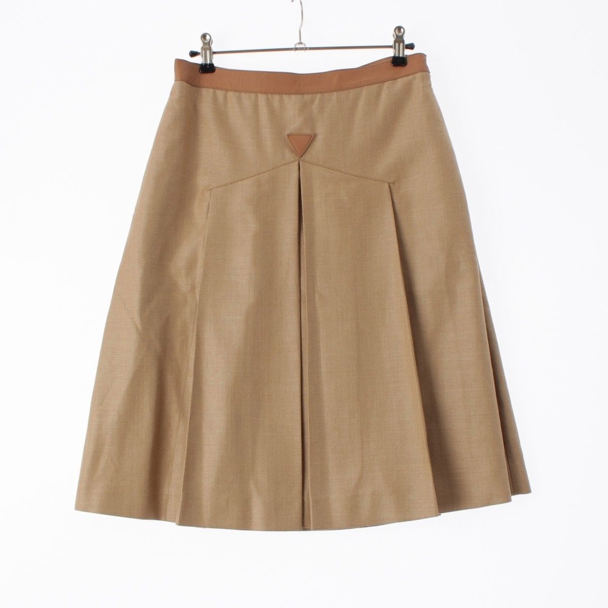 バーバリー ウール シルク トライアングル スカート ベージュ 38
