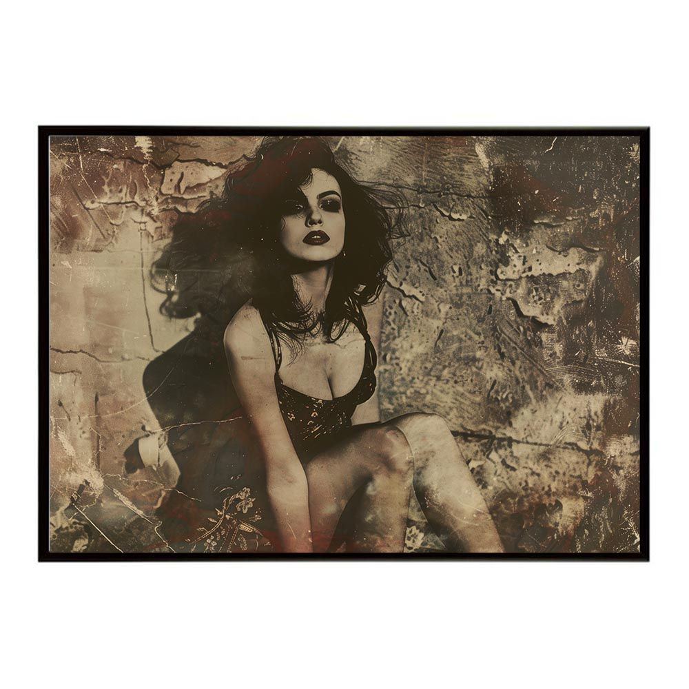 【A3サイズ（約30×42cm）】【lh-poster-7669】モノクロガール 女性ポートレート ブランド風 ガールズフォト 白黒 モデル ファッション ポスター インテリア モダン