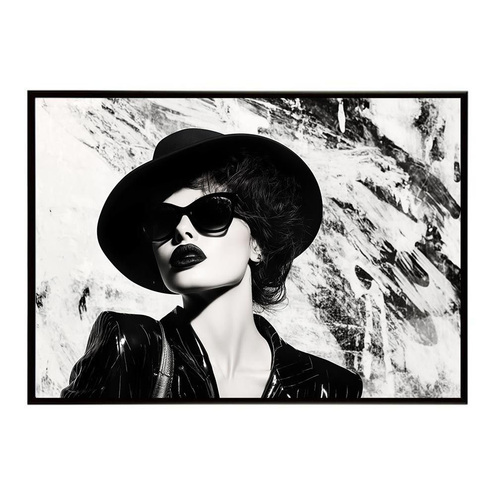 A2サイズ（約42x59cm）】【lh-poster-7671】モノクロガール 女性ポート