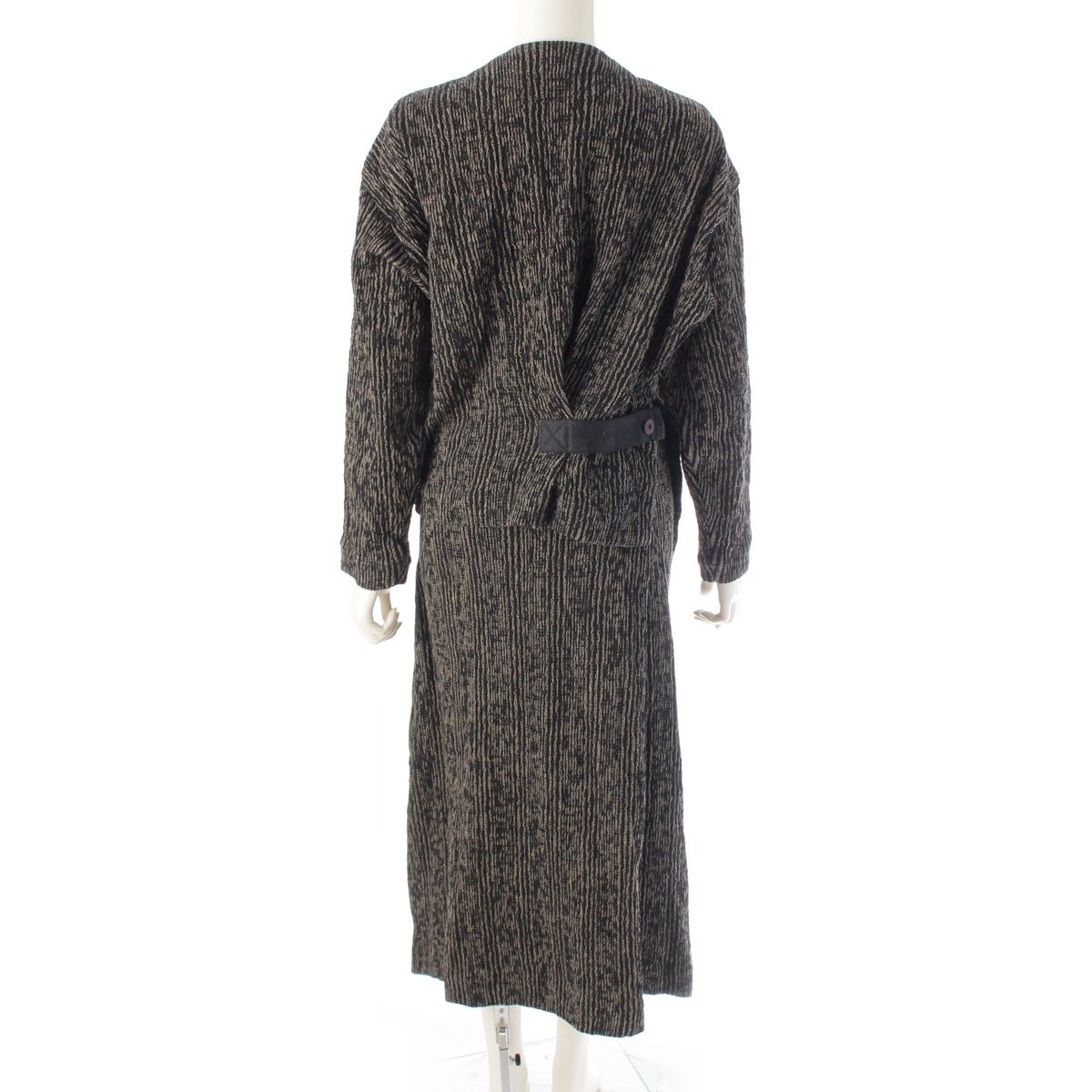 イッセイミヤケ ペルマネンテ レーヨン 麻 ナイロン 変形 ストライプ