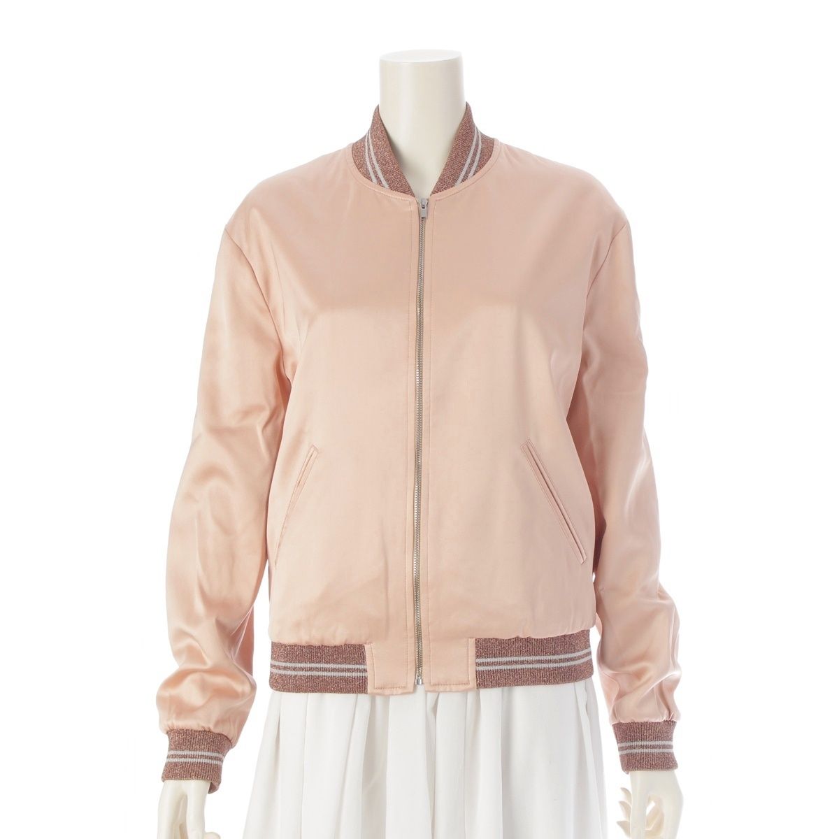 サンローラン 2016 サテン スパンコール装飾 ラメリブ スタジャン