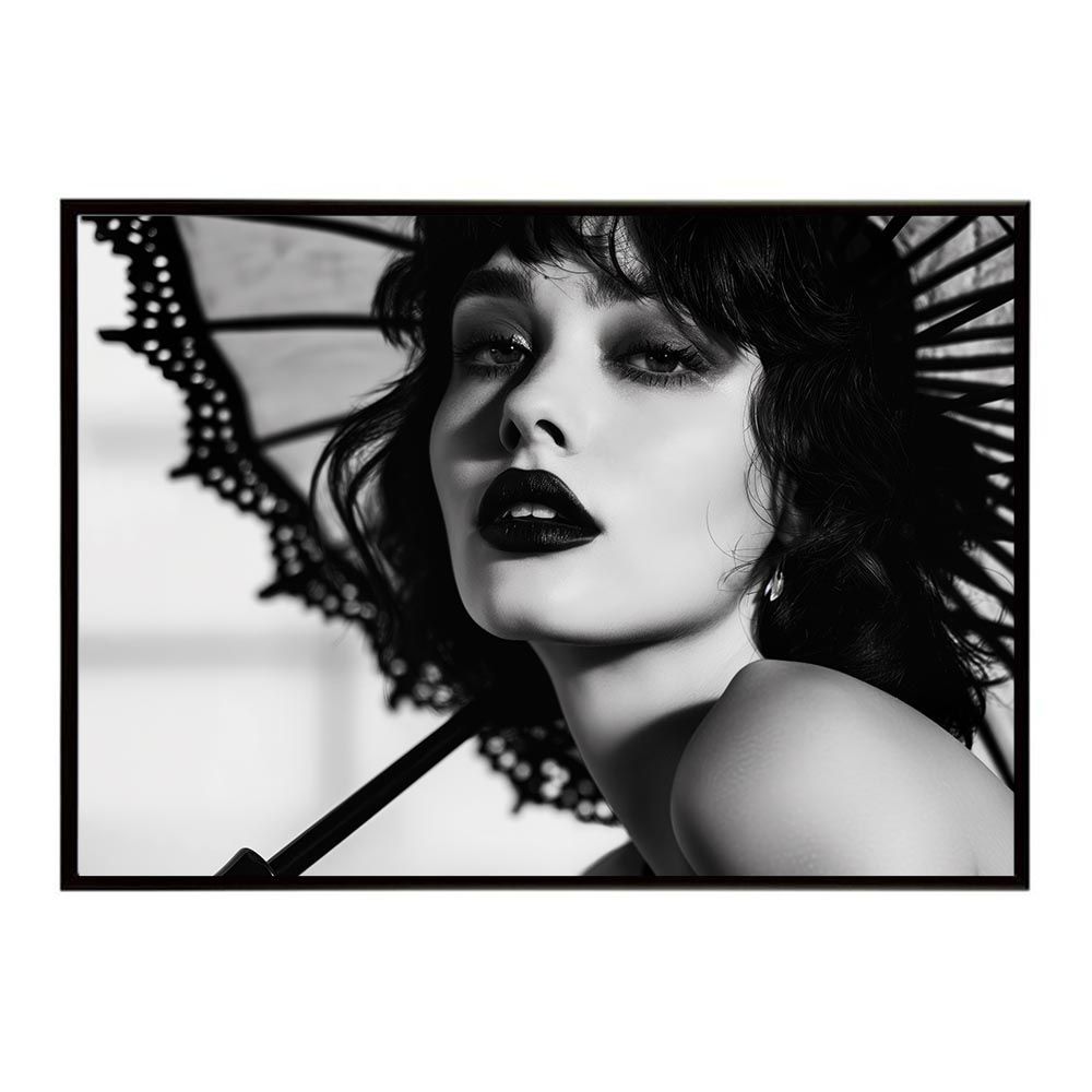 A1サイズ（約59x84cm）】【lh-poster-7677】モノクロガール 女性ポート