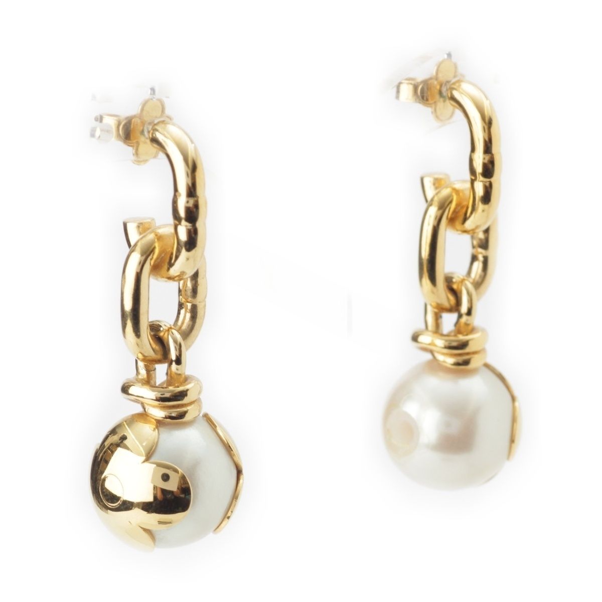 ルイヴィトン ブックル ドレイユ ノッティー パール ピアス M 63169 ゴールド