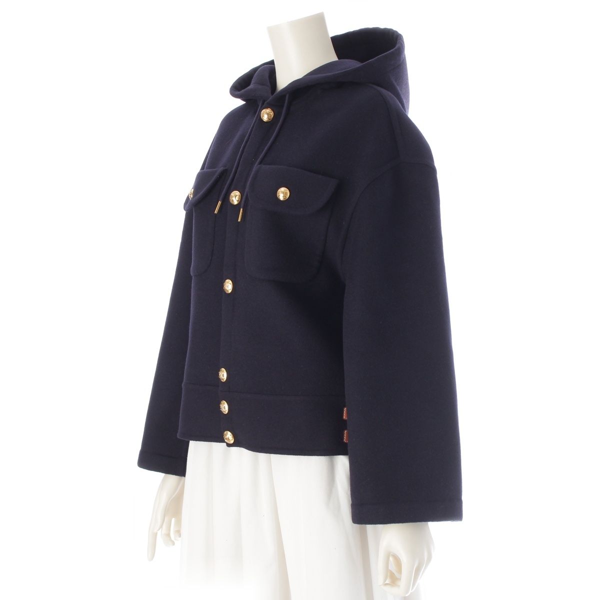 セリーヌ カシミヤ トリオンフ ダブルフェイス フーテッド テーラード