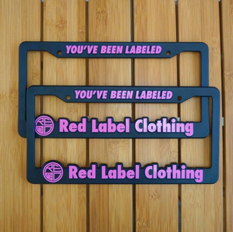 ハワイ RED LABEL CLOTHING ライセンスプレートフレーム　２枚セット USDM