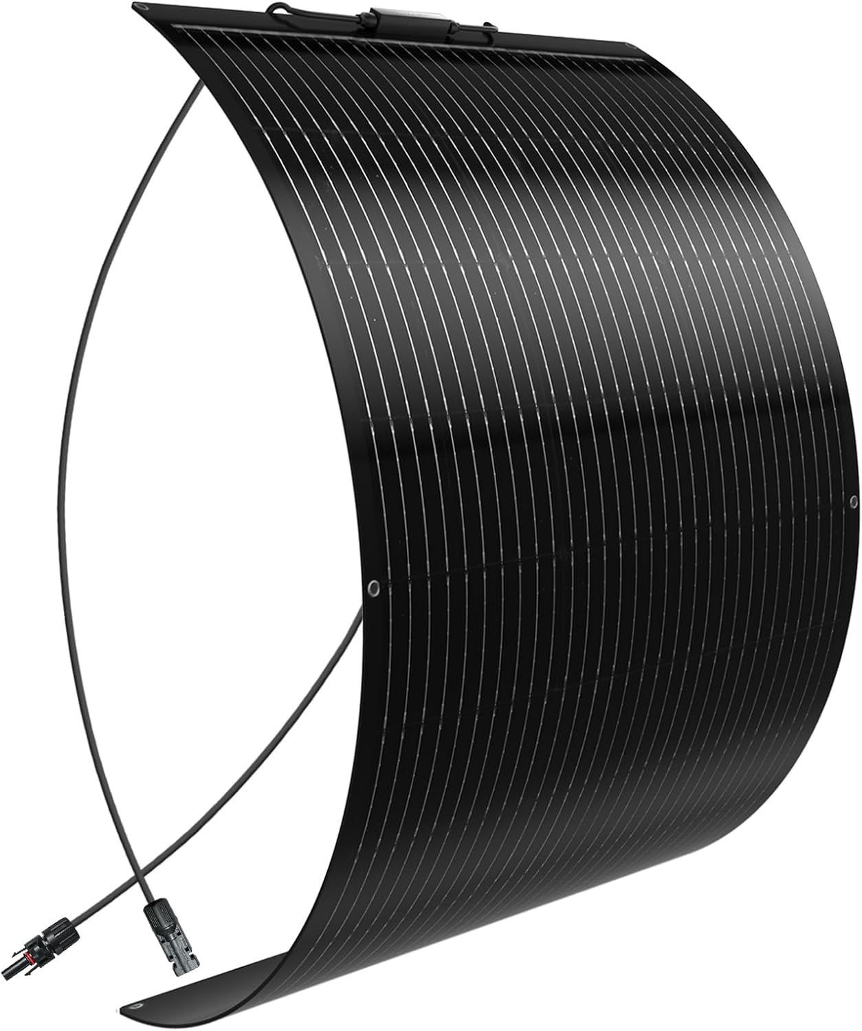 ソーラーパネル 100 W 単結晶 フレキシブル 柔軟 薄 軽量 携帯便利 RV キャンピングカー 船舶 テント アウトドア 住宅 防災などに活躍 黒