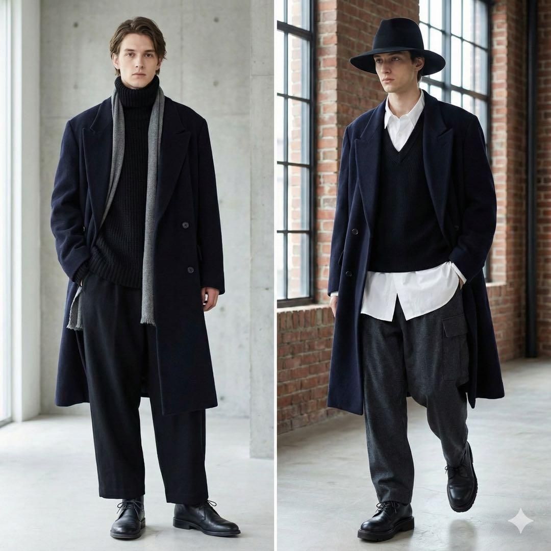 ワイズフォーメン Ys for men ダブルチェスターコート メンズ 美品 Y's for men ワイズフォーメン Yohji Yamamoto ヨウジヤマモト