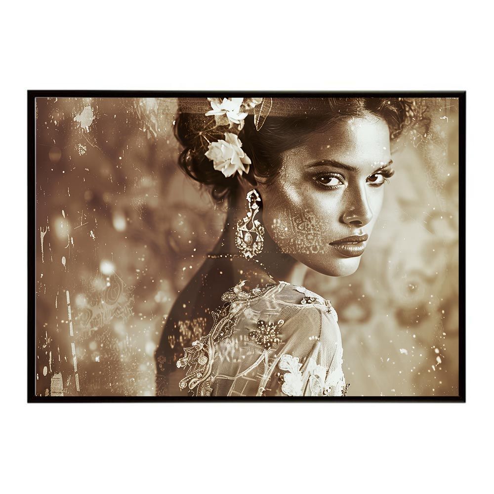 A2サイズ（約42x59cm）】【lh-poster-7696】モノクロガール 女性ポート