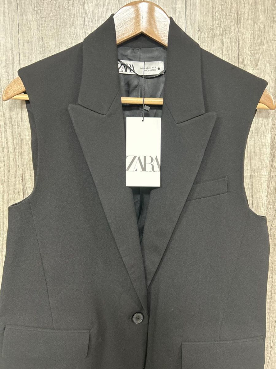 ZARA ザラ ロング ベスト sizeXS 黒 レディース