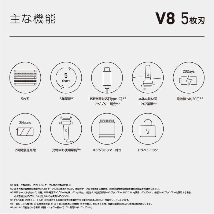  マクセルイズミ 往復式シェーバー 長寿命刃 サステバ 搭載 刃モデル IZF-V 855 W-K ブラック 防水 本体丸洗い 急速充電 トラベルロック メンズ電気シェーバー 髭そり 脱毛 除毛