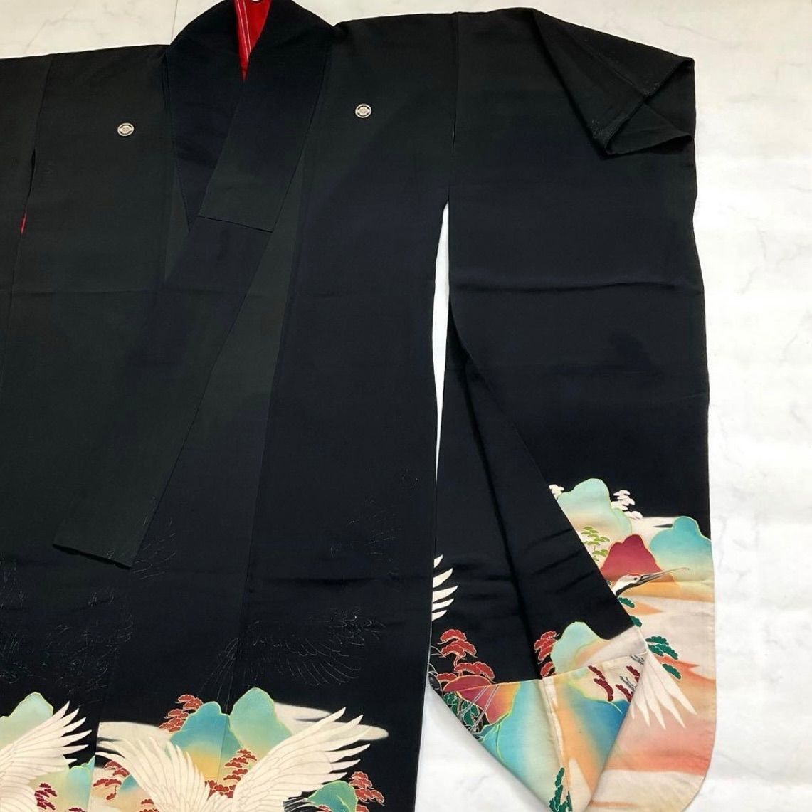  kimomo one kimonoarisa 厳選 アンティーク振袖 正絹 ロング 広襟 裄63肩丈163 着物帯振袖袋帯 振袖 着物