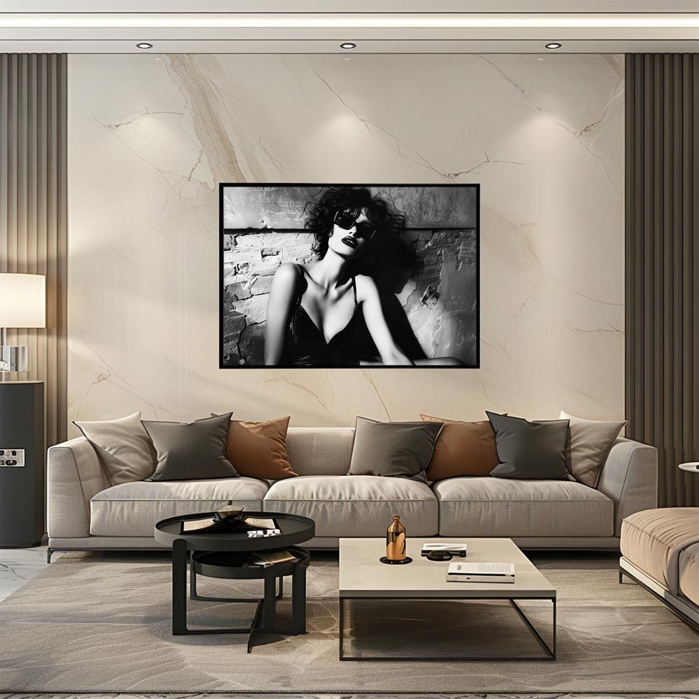 A1サイズ（約59x84cm）】【lh-poster-7716】モノクロガール 女性ポート