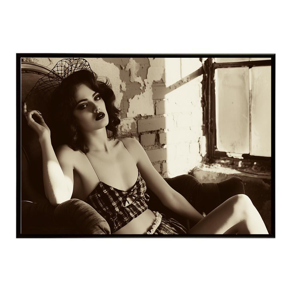 B2サイズ（約51x73cm）】【lh-poster-7729】セピアガール 女性ポート