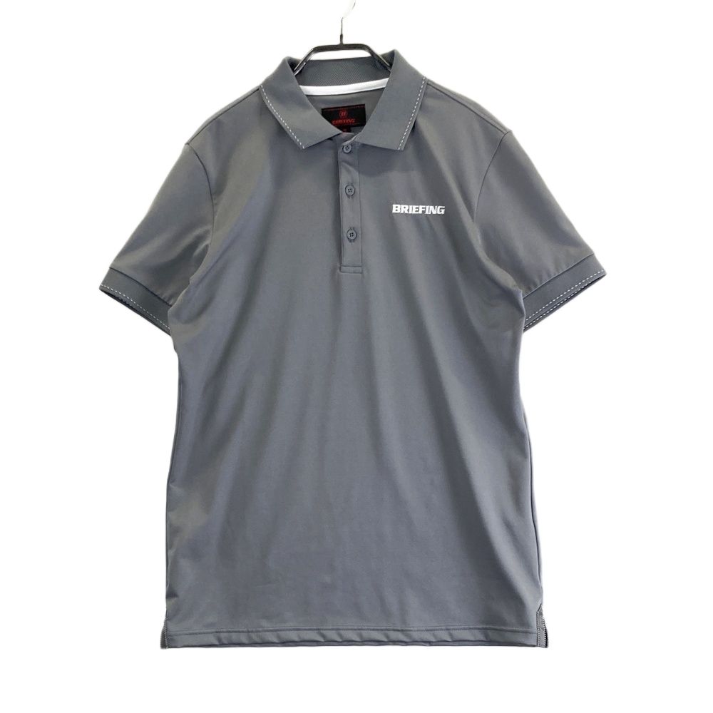 サイズ M GOLF ブリーフィング 半袖ポロシャツ グレー系 ゴルフウェア メンズ ストスト
