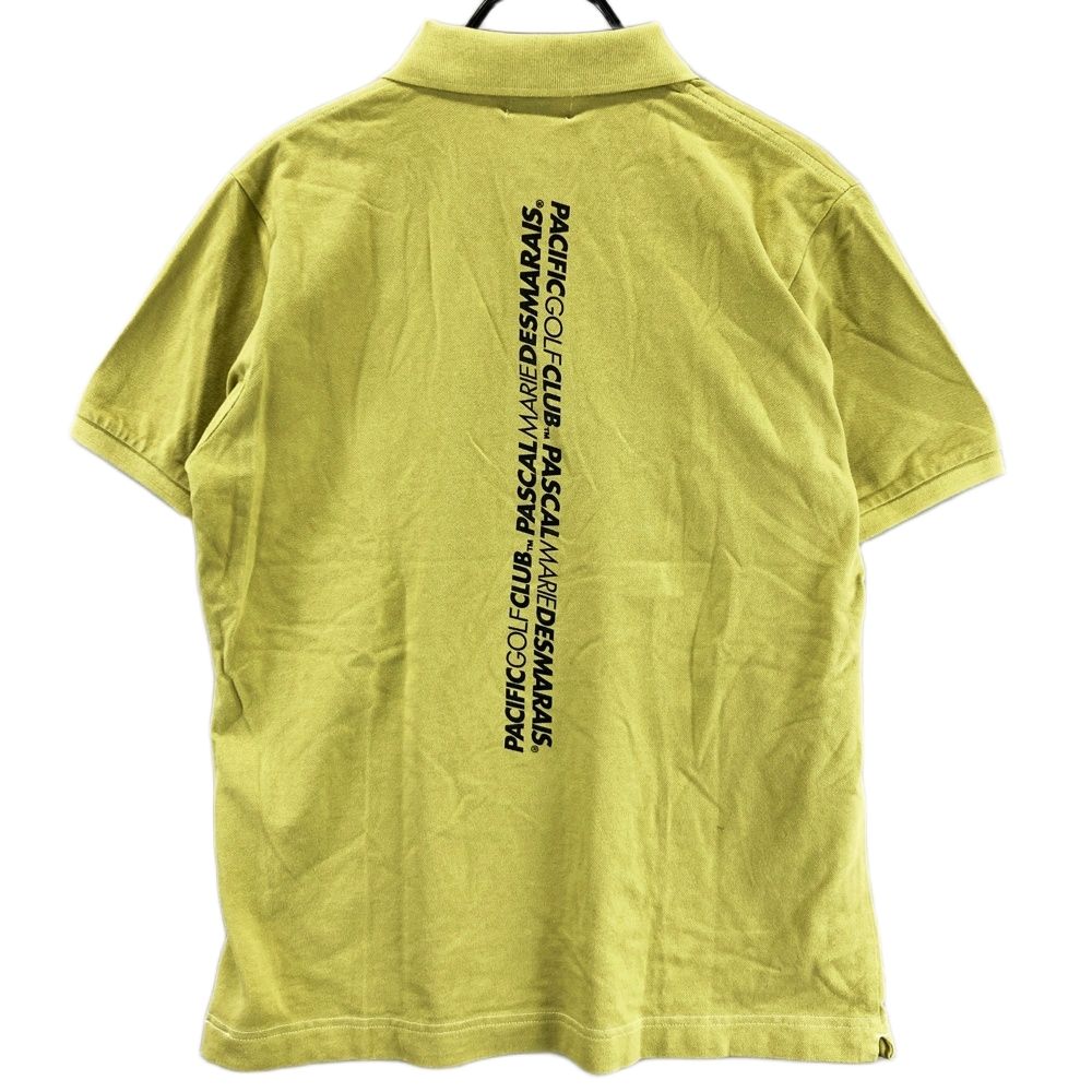 サイズ L PACIFIC GOLF CLUB パシフィック ゴルフクラブ 半袖ポロシャツ イエロー系 ゴルフウェア メンズ ストスト