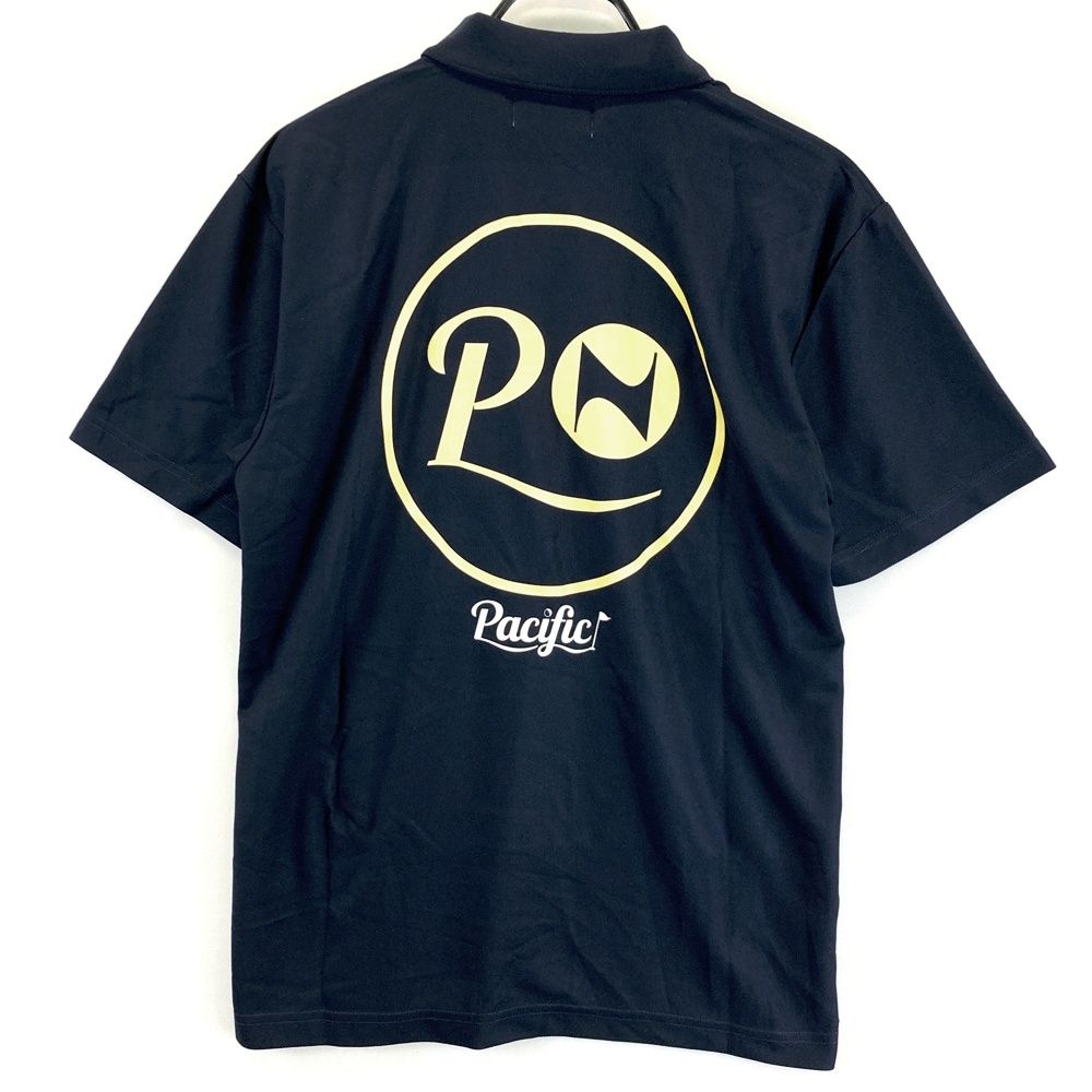 サイズ M NAKED GOLF ネイキッドゴルフ ×PACIFIC CLUB 半袖ポロシャツ ネイビー系 ゴルフウェア メンズ ストスト