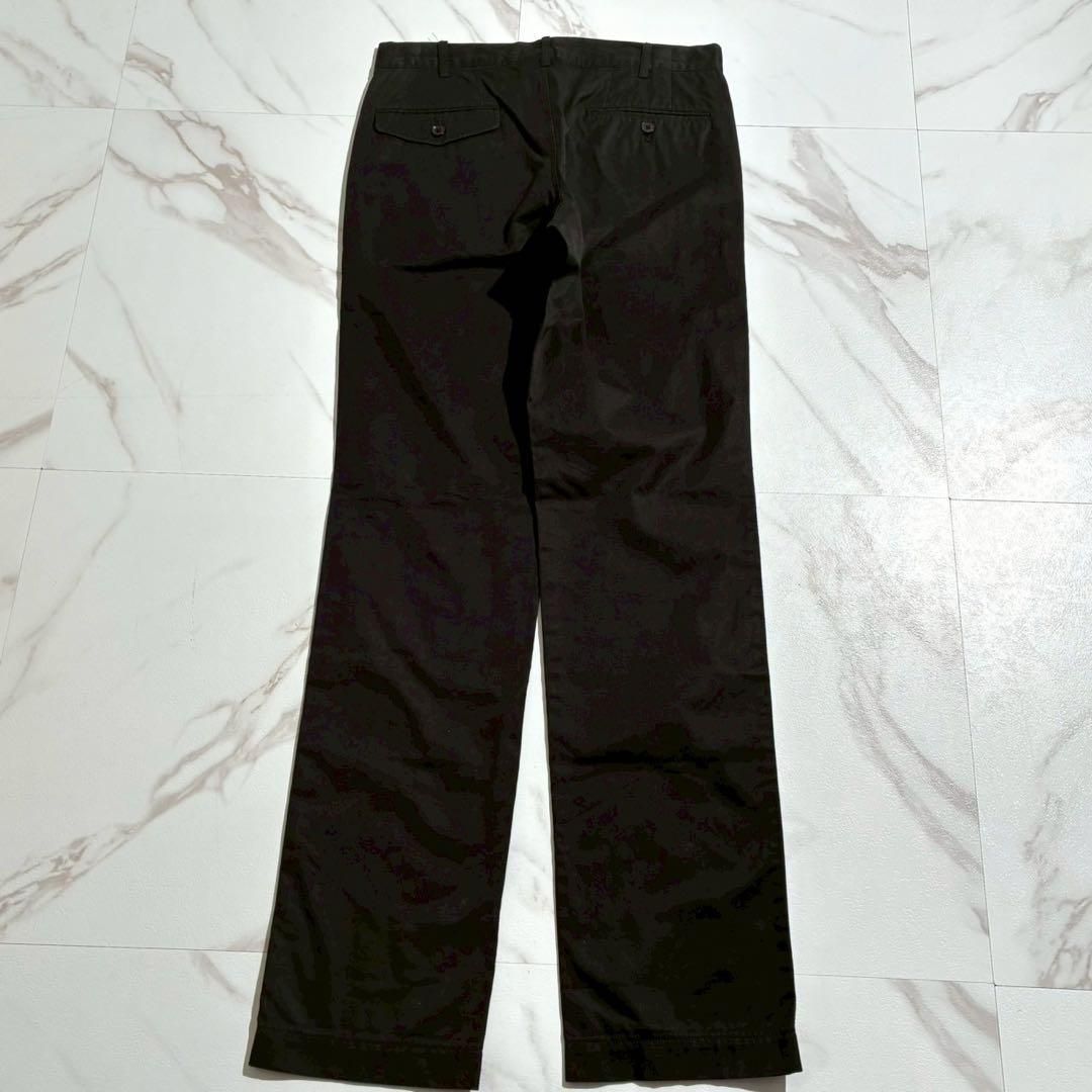Y s for men ワイズフォーメン Yohji Yamamoto ヨウジヤマモト コットンギャバジン 綿 ブラック 黒 フルレングスパンツ ストレート Lサイズ相当 メンズ