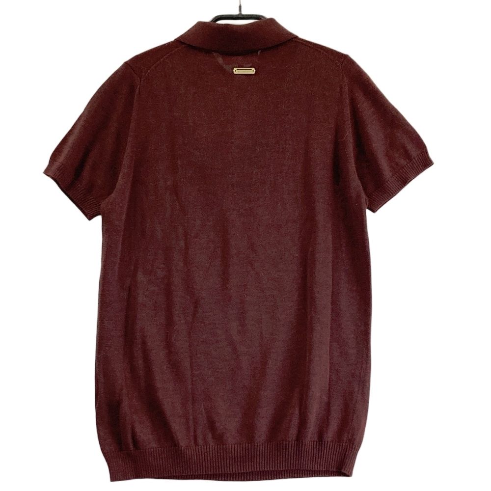 サイズ M ST ANDREWS セントアンドリュース 半袖ニットポロシャツ シルク ブラウン系 ゴルフウェア レディース ストスト