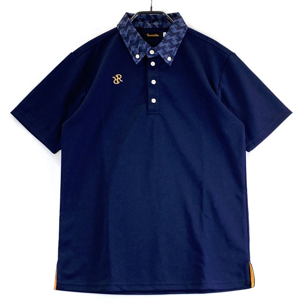 サイズ M レザレクション 半袖ポロシャツ ネイビー系 ゴルフウェア メンズ ストスト