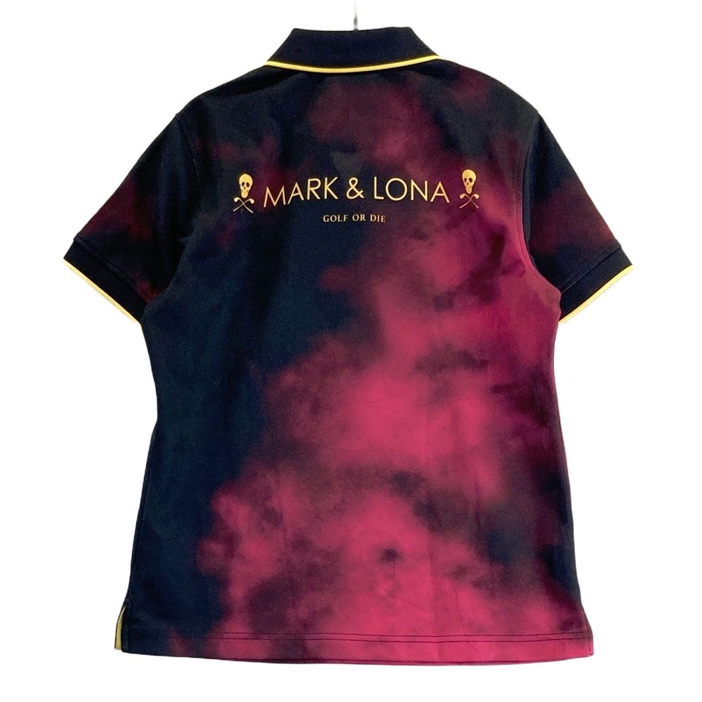 サイズ：40 MARK&LONA マークアンドロナ ; 半袖ポロシャツ 総柄 ピンク