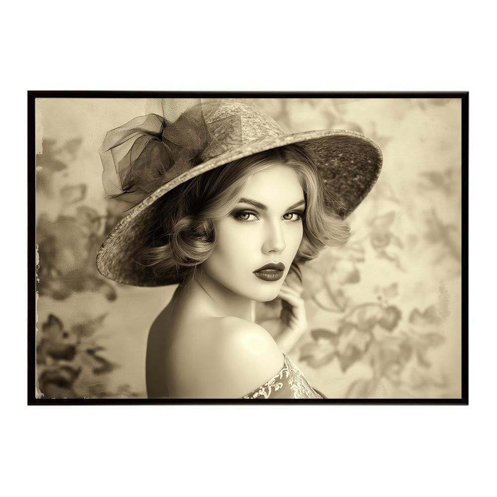 B2サイズ（約51x73cm）】【lh-poster-7753】セピアガール 女性ポート