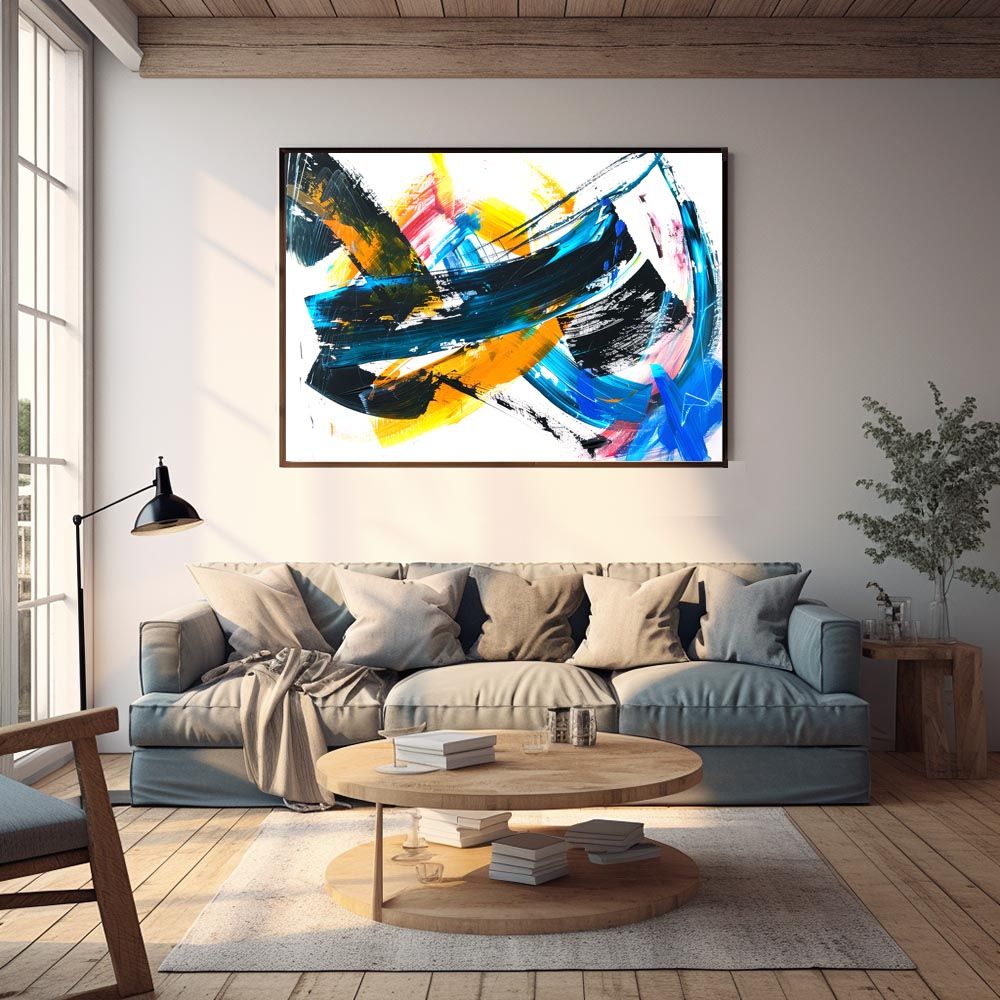 B3サイズ（約36x51cm）】【lh-poster-7757】カラフルインクアート 絵画