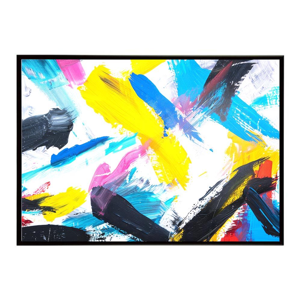 【B2サイズ（約51x73cm）】【lh-poster-7773】カラフルインクアート 絵画風 ペンキ 筆 ポスター インテリア フォト 北欧 ペインティング カラフル