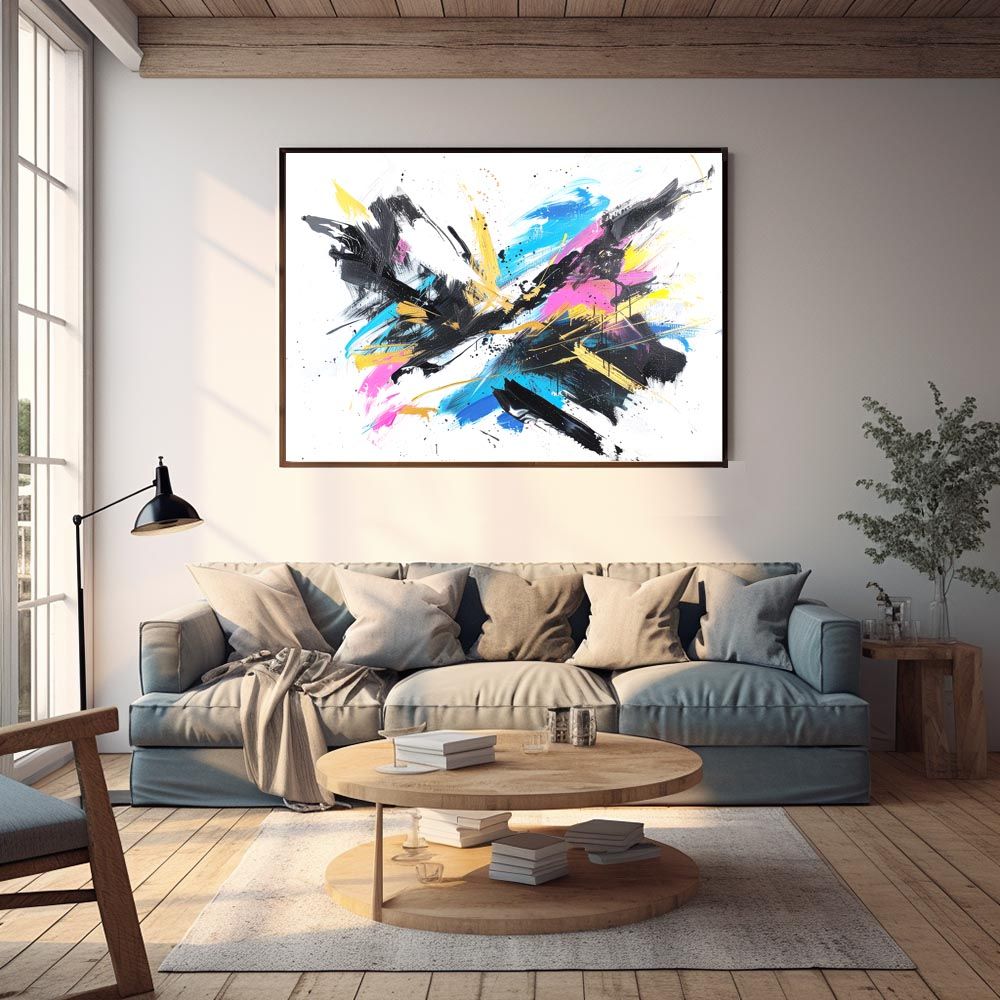 A1サイズ（約59x84cm）】【lh-poster-7813】カラフルインクアート 絵画