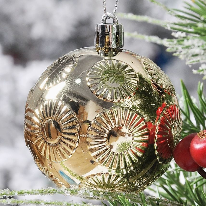 Syhood 4個 6インチ レッドベルベット クリスマスボール ベルベット