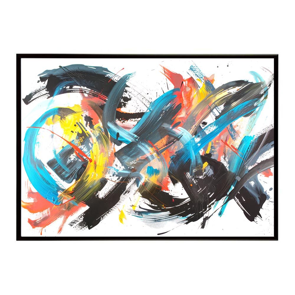 【B1サイズ（約73x103cm）】【lh-poster-7783】カラフルインクアート 絵画風 ペンキ 筆 ポスター インテリア フォト 北欧 ペインティング カラフル