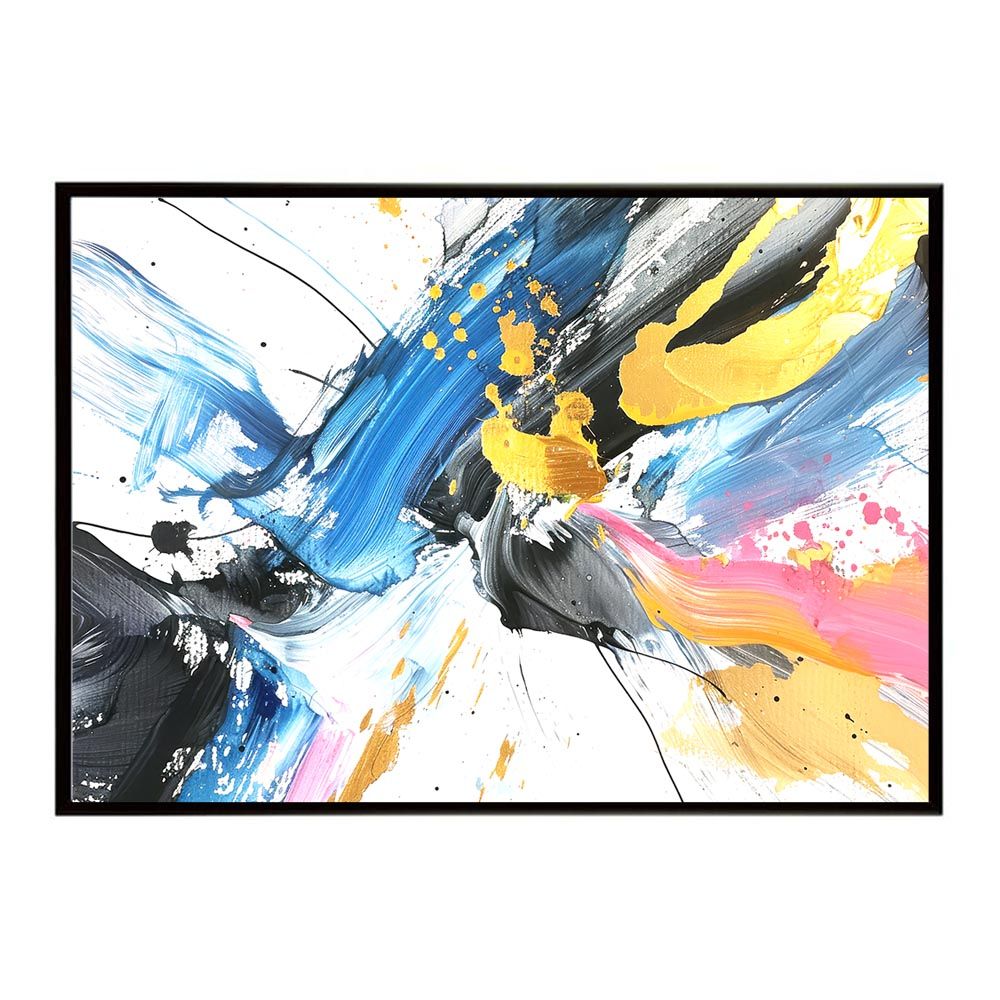 【B1サイズ（約73x103cm）】【lh-poster-7807】カラフルインクアート 絵画風 ペンキ 筆 ポスター インテリア フォト 北欧 ペインティング カラフル