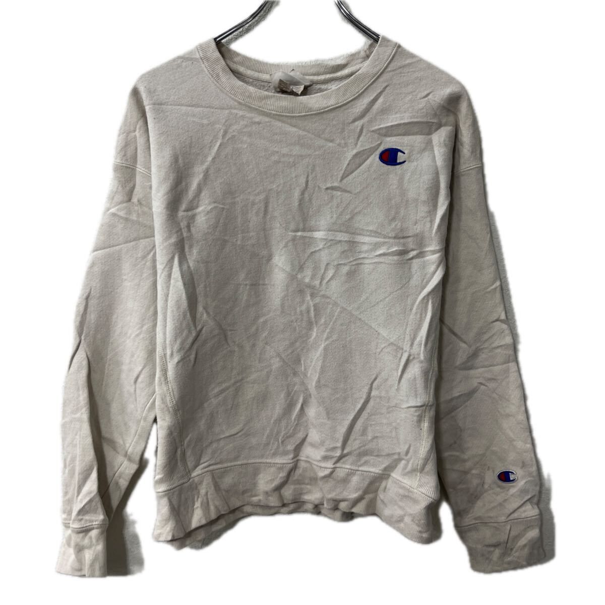 Champion ロゴスウェット トレーナー M ベージュ系 チャンピオン リバースウィーブ プルオーバー トップス 秋物 a712-5838