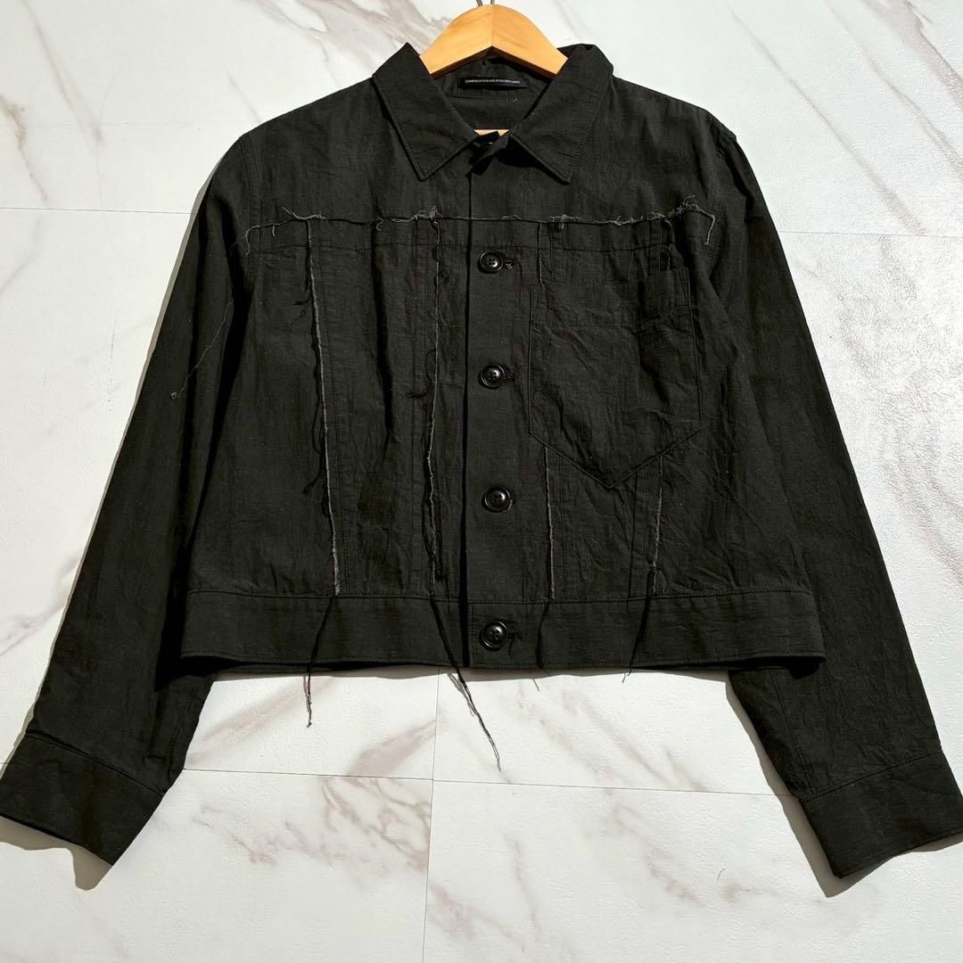 Y s ワイズ Yohji Yamamoto ヨウジヤマモト ORGANIC DENIM LINEN JACKET オーガニックデニムリネンジャケット 2025 AW 秋冬 マグワッシャー加工 断ち切り ジージャン Gジャン L相当 即完品
