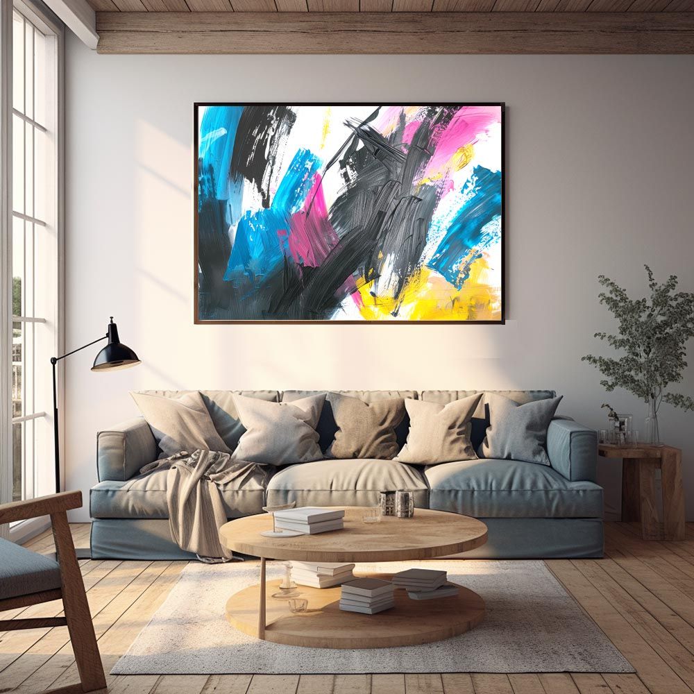 A1サイズ（約59x84cm）】【lh-poster-7813】カラフルインクアート 絵画