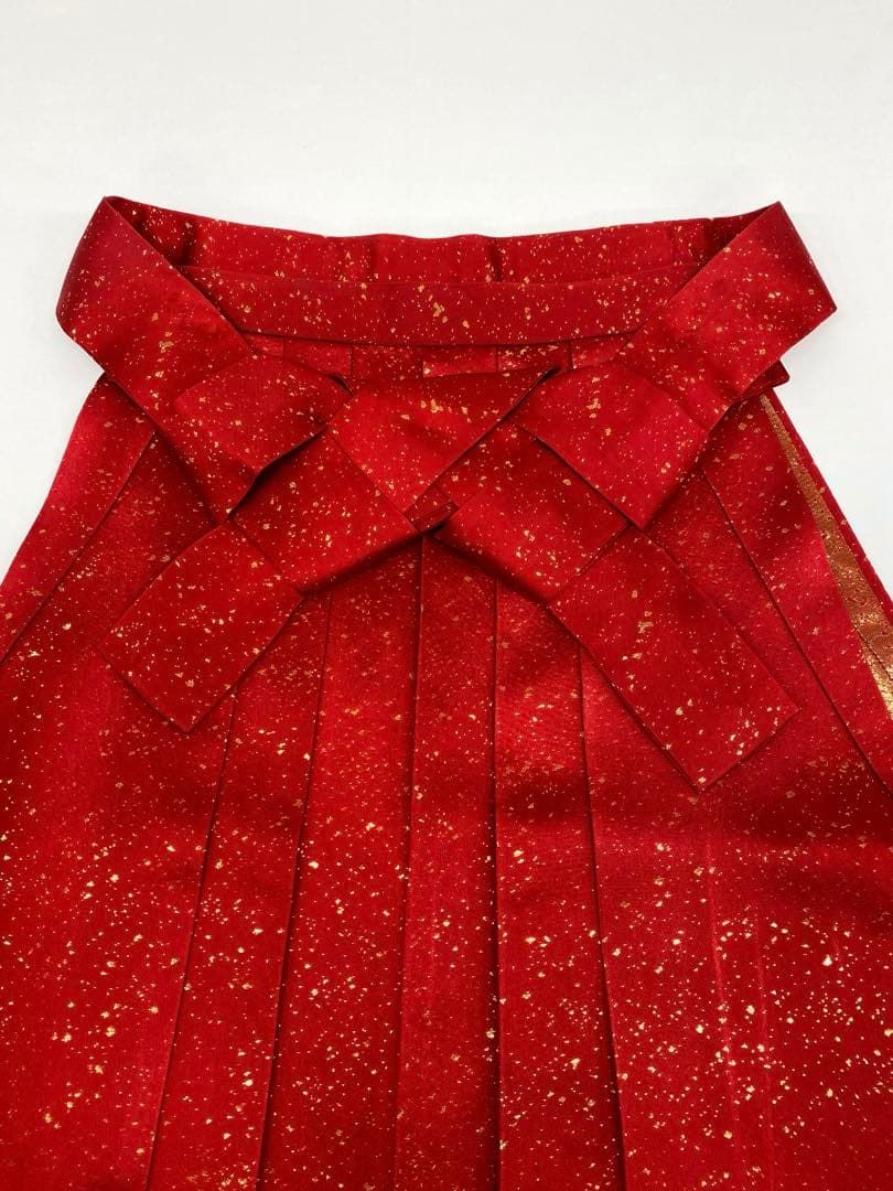 ブランド袴 金蒔絵風 茜色 ポリエステル 紐下93 cm MH 036