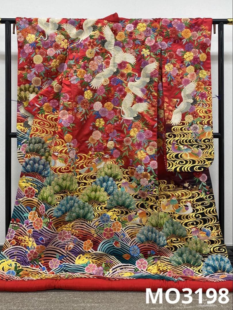 特選 相良刺繍 総刺繍 手刺繍 打掛 花嫁衣装 婚礼 和装 鶴 鳥 正絹