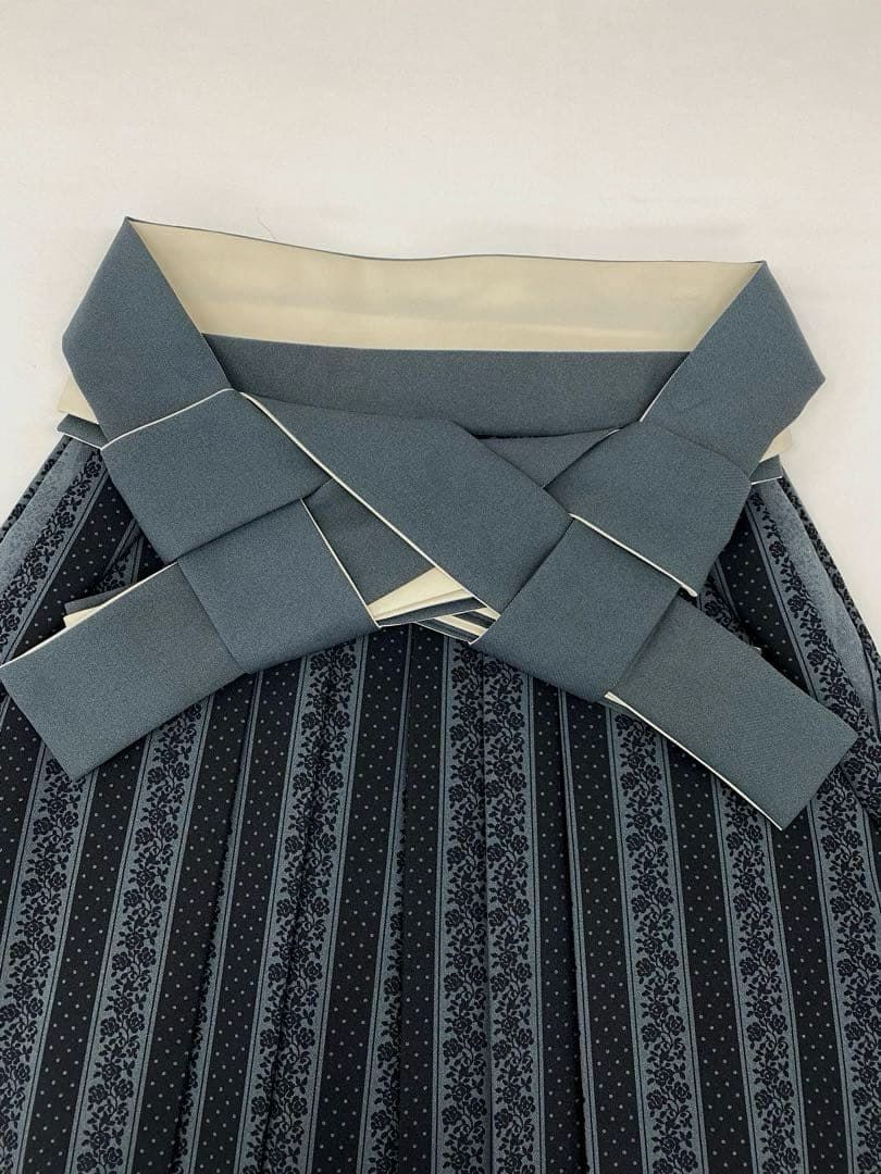 ブランド袴 ナカノヒロミチ 黒グレー系 ポリエステル 紐下95 cm MH 034