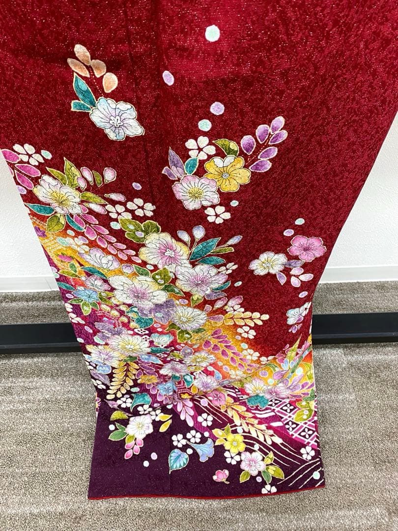 振袖 銀通し 辻ヶ花 身幅ゆったりめ 身丈170cm 撥水加工済 MO3194 