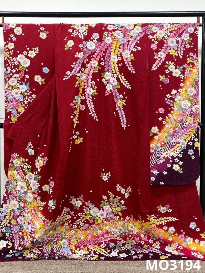 振袖 銀通し 辻ヶ花 身幅ゆったりめ 身丈170cm 撥水加工済 MO3194 